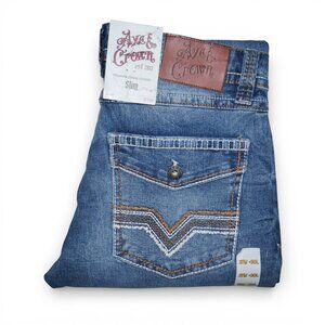Axe and Crown Men's Slim Fit Jeans Size 31x30 Thick Stitch Embroidered BKE NWT